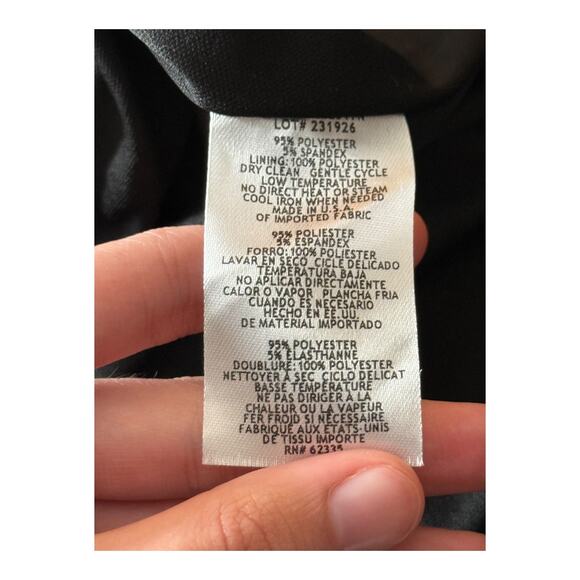 Betsy Adams asymmetric single long sleeve gown dress black size 8 - Picture 7 of 8